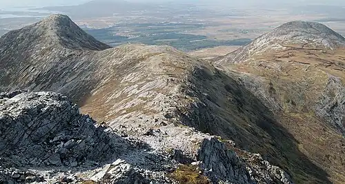 Benlettery (left) and Benglenisky (right) from the summit of Bengower