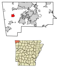 Location of Decatur in Benton County, Arkansas.