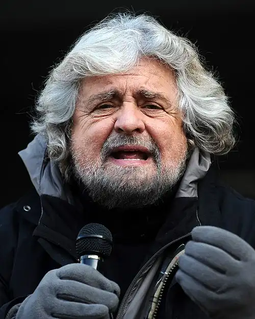 Image 15 Beppe Grillo Photograph: Niccolò Caranti Beppe Grillo (b. 1948) is an Italian comedian, actor, blogger and political activist who established the Five Star Movement in 2009. Born in Genoa, Grillo became well known as a comic through several television shows in the 1980s, but following jokes which attacked the corruption of the Italian Socialist Party and its leader Bettino Craxi he was banned from television. Grillo continued to tour as a comedian while speaking out against corruption and banking scandals, and in 2005 Time named him a European hero. More selected portraits