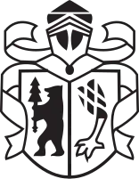 A highly stylized version of the combined Berenberg/Gossler coat of arms, used as a logo by Berenberg Bank