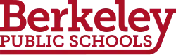 The words "Berkeley Public Schools" rendered in a red, modern serif typeface