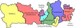 Map of parliamentary constituencies in Berkshire from 2024