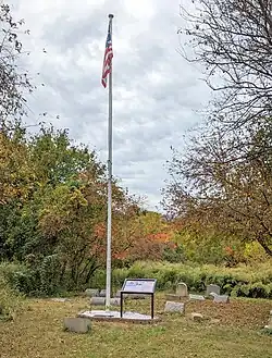 Besty Ross Flagpole and historic marker at Mount Moriah Cemetery Philadelphia