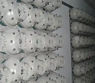 Blast protection valves installed in a bomb shelter