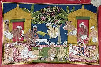 Bhang eaters from India c. 1790. Bhang is an edible preparation of cannabis native to the Indian subcontinent. It has been used in food and drink as early as 1000 BCE by Hindus in ancient India.[3]