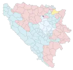 Location of Doboj South within Bosnia and Herzegovina.