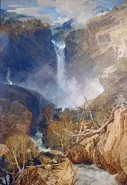 The Great Fall of the Reichenbach, in the Valley of Hasle, Switzerland (1804, watercolour on paper) by J. M. W. Turner