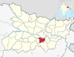 Location of Lakhisarai district in Bihar
