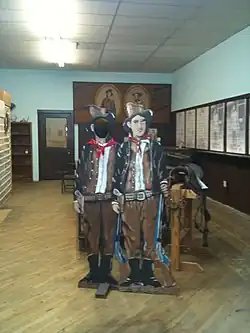 Photo-op mockup of Billy the Kid in the Chamber of Commerce, Hico, Texas, April 1, 2010