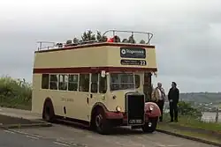 Image 239Passengers on board an old Leyland Titan open-top bus view the scenery in Devon. (from Open top bus)