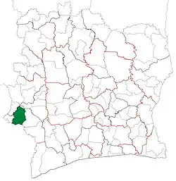 Location in Ivory Coast. Bloléquin Department has retained the same boundaries since its creation in 2005.