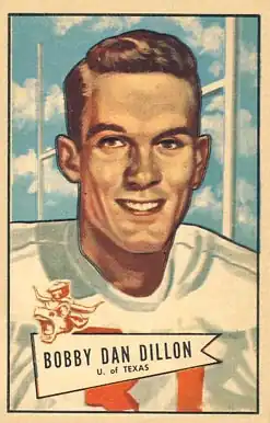 Howton's Bowman trading card showing a stylized portrait of him