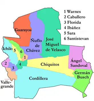 Provinces of the Santa Cruz Department