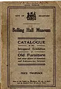 Cover of the first catalogue of Bolling Hall museum. 1914