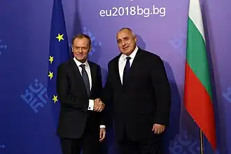 Bulgarian Prime Minister Boyko Borisov with President of the European Council Donald Tusk in Sofia, 11 January 2018