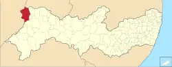 Location of Araripina in the State of Pernambuco