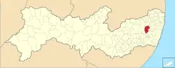 Location of Gravatá in Pernambuco
