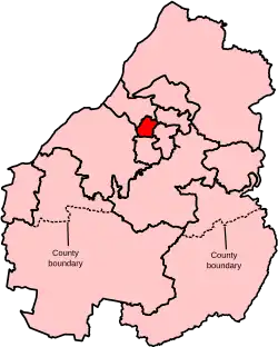 Map showing the location of the Bristol Central constituency in Avon under the boundaries created by the 2023 boundary review and first used at the 2024 general election.