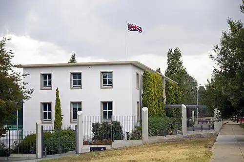 The British High Commission in Canberra.