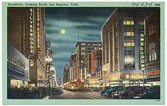 Postcard, looking south, circa 1930 to 1945