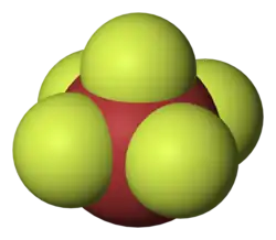 Space-filling model of bromine pentafluoride