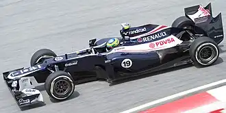 Bruno Senna driving at the 2012 Malaysian Grand Prix.