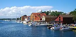 The Tønsberg City wharf in Tønsberg, Norway, is a popular tourist attraction, and its restaurants and pubs attract many visitors during the summer seasons.
