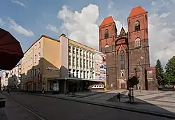 The church and Brzeski Dom Kultury cultural centre