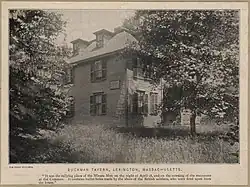 Buckman Tavern, Lexington, Massachusetts, ca. 1895-1905. Archive of Photographic Documentation of Early Massachusetts Architecture, Boston Public Library.