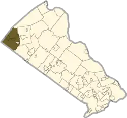 Location of Milford Township in Bucks County