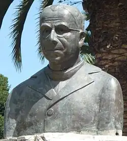Statue of Aurelio Espinosa Pólit in front of the Pontifical Catholic University of Ecuador