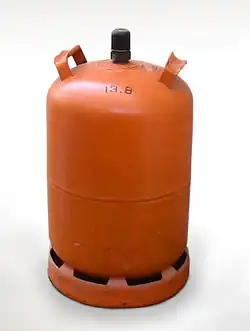 Butane gas cylinder used for cooking