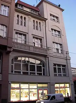 Part of the frontage onto Gdańska Street