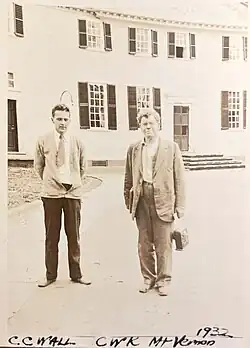 Mount Vernon Director Charles Wall with Killam in front of the Mount Vernon mansion