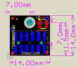 CRUVI PCB template CR99001 CR99002 14 x 14 LS