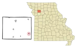 Location of Braymer, Missouri