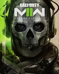 Cover of Call of Duty: Modern Warfare II, featuring the face of Simon "Ghost" Riley