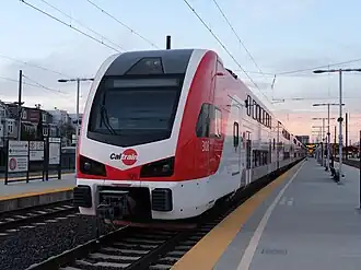 New Caltrain Stadler KISS EMU train undergoing testing in San Jose (Nov 2023)