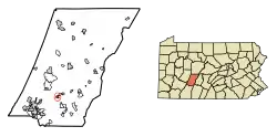 Location of South Fork in Cambria County, Pennsylvania.