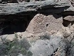 Close up view of the Cliff dwellings.