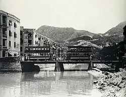 Trams crossing Bowrington Canal in the 1920s