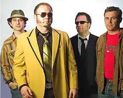 Candygram For Mongo featuring, from left to right: drummer Gary Sharp, lead singer Tony Shea, lead guitar Dan Cohen & bass James Baker