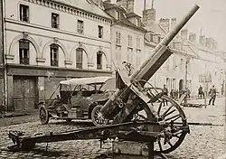 A damaged FlaK L/35 with replacement barrel captured by the allies on display.