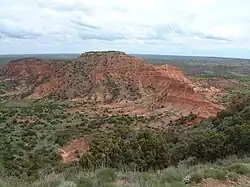 Isolated butte, an erosional remnant of the Llano Estacado.