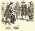 "Captain Alden Denounced", by illustrator Alfred Fredericks, in A Popular History of the United States, Vol. 2, by William Cullen Bryant, New York: Charles Scribner's Sons, 1878, p. 463