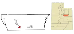 Location in Carbon County and the state of Utah