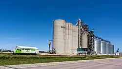 Grain elevator in the southeastern part of Sweet Township