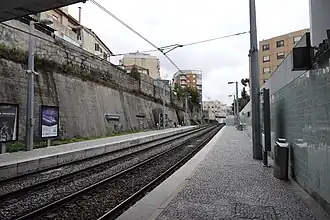 The station platforms