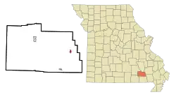 Location of Ellsinore, Missouri