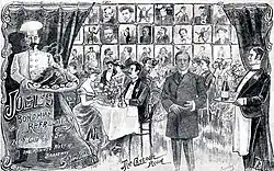 1910s postcard showing celebrity wall at Joel's